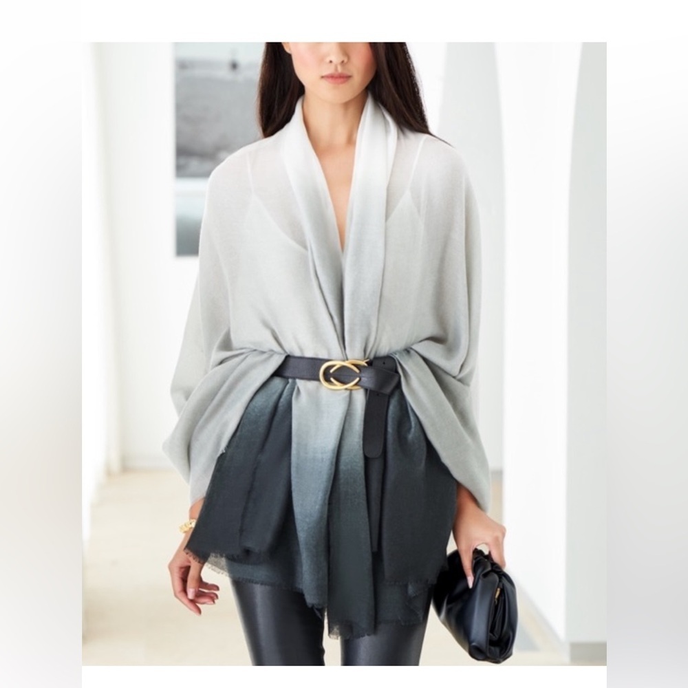 Carly CUSHNIE Ombré Scarf, Gray, New In Package